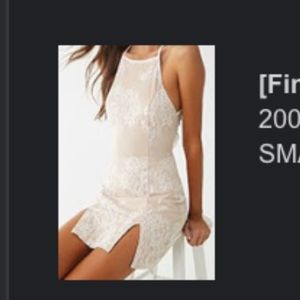 Forever 21 ivory floral lace dress